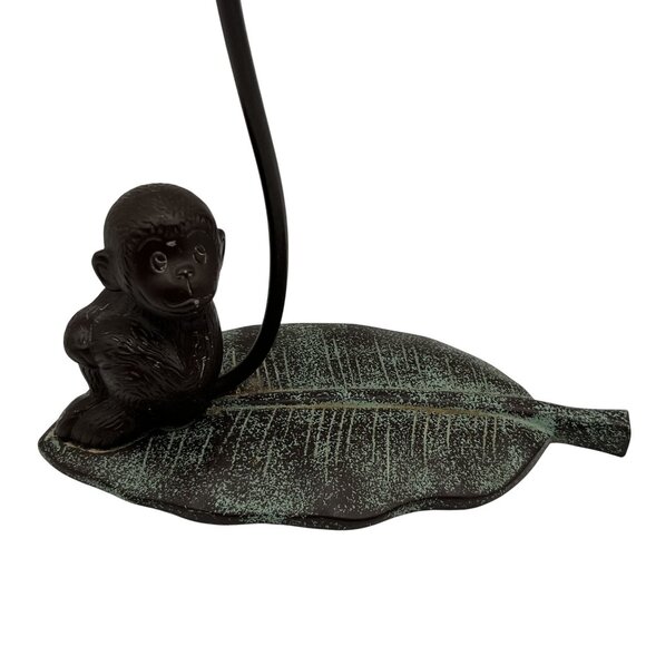 Cast Iron Monkey Leaf Banana Grape Holder Tail Hanging Hook Tropical Tiki Bar - Picture 8 of 9